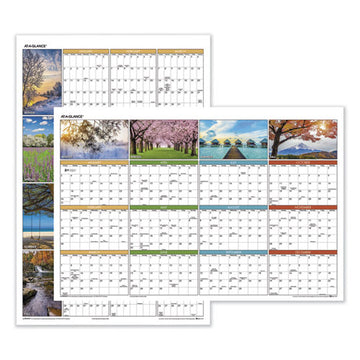 AT-A-GLANCE® Vertical-horizontal Erasable Wall Planner, Seasons In Bloom Photos, 24 X 36, White-multicolor Sheets, 12-month(jan-dec): 2022 freeshipping - TVN Wholesale